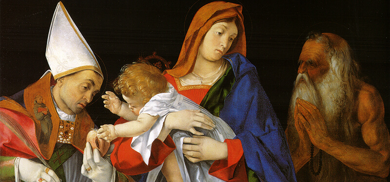 Immagine Quadro Madonna con Bambino tra i Santi Flaviano e Onofrio